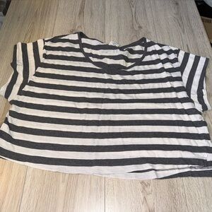 Victoria’s Secret pink Striped Black White Crop T-Shirt shirt short sleeve top